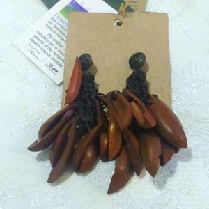 Maria Oiticica Natural Seed Pod Drop Earrings